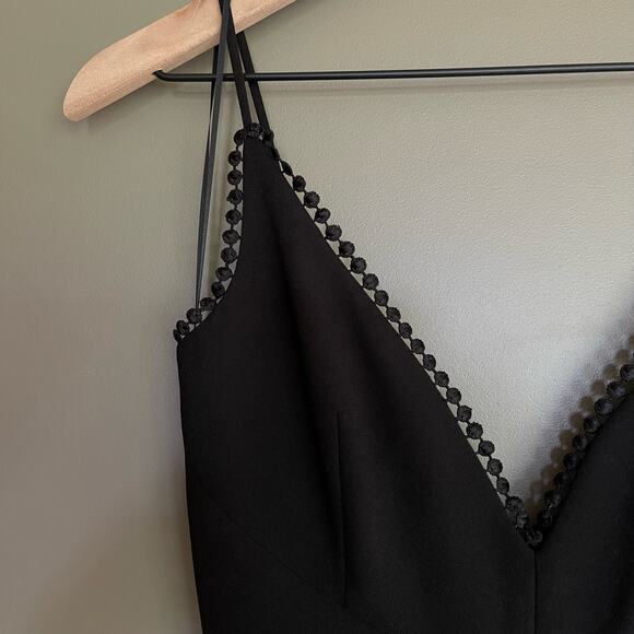 NICHOLAS‎ Crepe Fitted Panel Dress Black Size 0 Lace Embroidered Flounce Hem - Picture 8 of 16